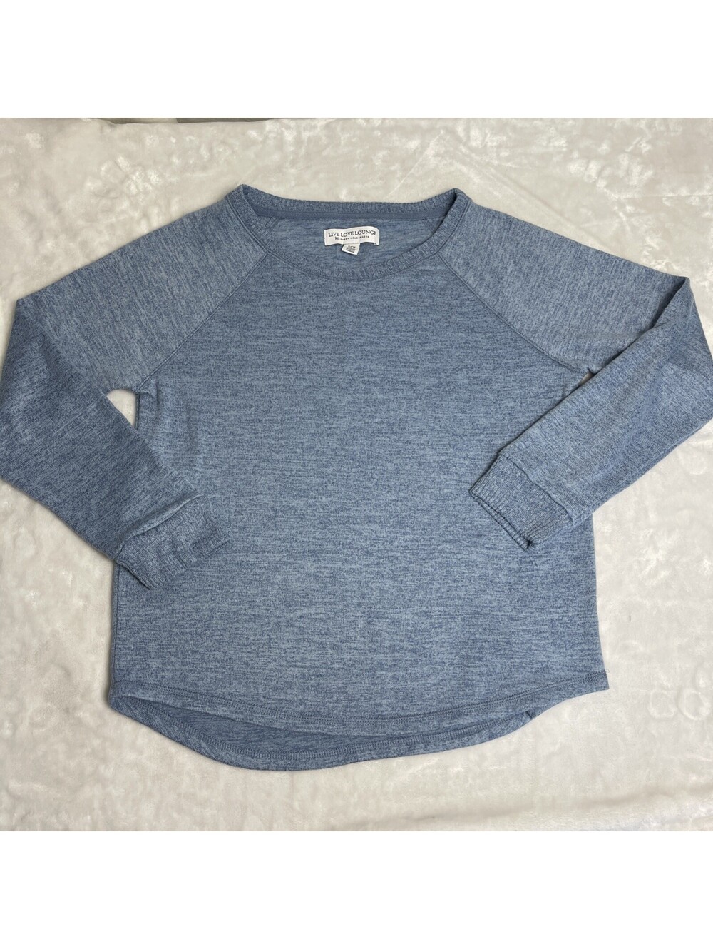 Live Love Lounge Soft Cozy Heather Blue Pullover Sweater Women Women’s Small